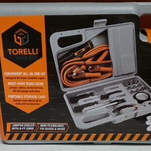 Roadside Emergency Kit with Jumper Cables In Carrying Case 30pc